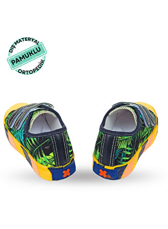 Yaprak Desenli Kanvas Yazlık Erkek Çocuk Sneakers