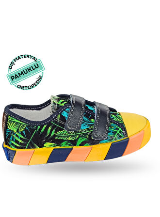 Yaprak Desenli Kanvas Yazlık Erkek Çocuk Sneakers