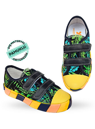 Yaprak Desenli Kanvas Yazlık Erkek Çocuk Sneakers