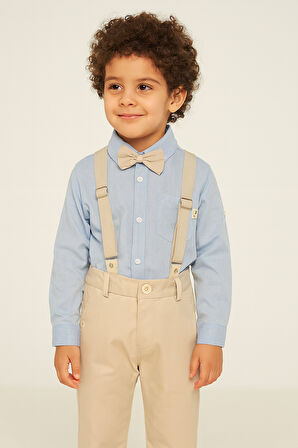 4'lü Takım Gömlek & Pantolon & Papyon & Askılık Erkek Çocuk Takım