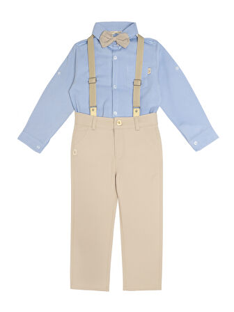 4'lü Takım Gömlek & Pantolon & Papyon & Askılık Erkek Çocuk Takım