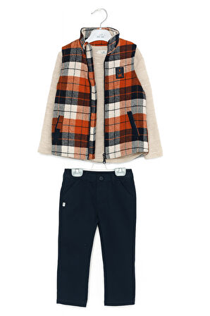 3'lü Takım Erkek Çocuk Yelek & Pantolon & Sweatshirt Takım