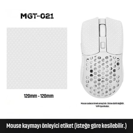 Mouse Tape Kaydırmaz Etiket – Kesilebilir Yapışkanlı Mouse Kayma Önleyici Bant 150×110 mm MGT-021