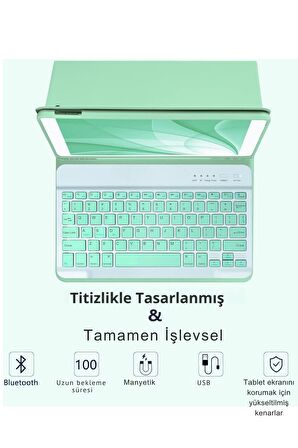 Qpen iPad 10.2 inç (8.nesil) Uyumlu Klavyeli Tablet Kılıfı 