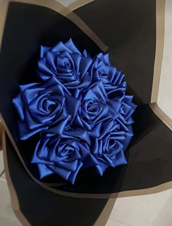 KAYZEN Solmayan saten mavi 7li gül