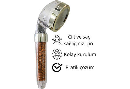 Filtreli Arıtmalı Su Tasarrufu Sağlayan Ekonomik Duş Başlığı