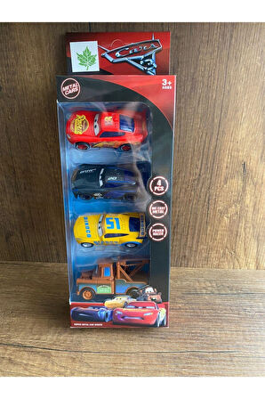 Oyuncak Cars Araçları Cars 4lü Metal Arabalar Şimşek Mcqeen Jackson Storm Cruz Ramirez Çekici Mater