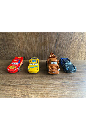 Oyuncak Cars Araçları Cars 4lü Metal Arabalar Şimşek Mcqeen Jackson Storm Cruz Ramirez Çekici Mater