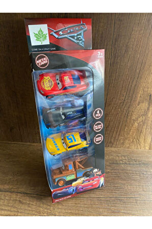 Oyuncak Cars Araçları Cars 4lü Metal Arabalar Şimşek Mcqeen Jackson Storm Cruz Ramirez Çekici Mater