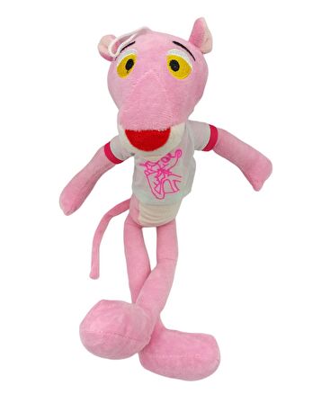 Peluş Pembe Panter Giysili Sevimli Pembe Panter Peluş 45cm.