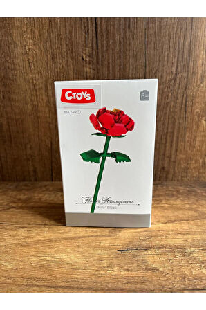 Çiçek Yapı Oyuncakları İnşa Edilebilen Çiçekli Kutlama Hediyesi Kırmızı Gül Sevgiliye Hediye