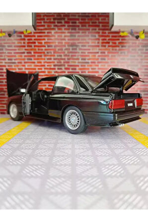 New 1988 BMW M3 (E30) Red 1:24 Ölçek Siyah BMW E30 Diecast Araba Açılan Kaput Bagaj