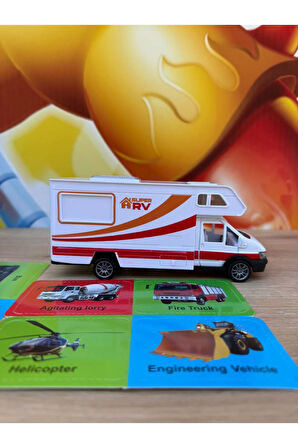 Kutulu Çek Bırak Metal Karavan Oyuncak Karavan Diecast Karavan Model Araba