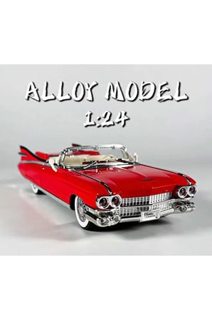 1959 Cadillac Eldorado Biarritz Convertible Diecast Araba 1:24 Cadillac Eldorado Model Araba Kırmızı