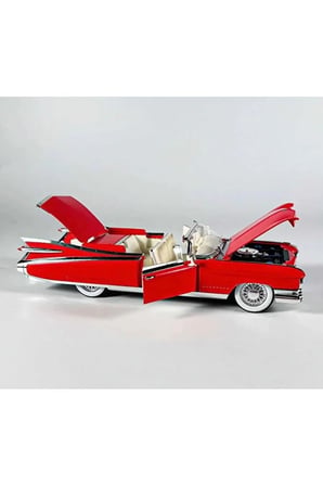 1959 Cadillac Eldorado Biarritz Convertible Diecast Araba 1:24 Cadillac Eldorado Model Araba Kırmızı