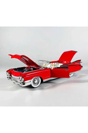 1959 Cadillac Eldorado Biarritz Convertible Diecast Araba 1:24 Cadillac Eldorado Model Araba Kırmızı