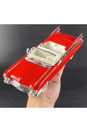 1959 Cadillac Eldorado Biarritz Convertible Diecast Araba 1:24 Cadillac Eldorado Model Araba Kırmızı
