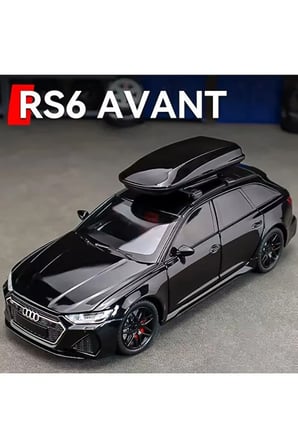 Audi Rs6 Araba Station Wagon 1:24 Diecast Metal Model Araba Audi Rs6 Siyah Koleksiyon Araba