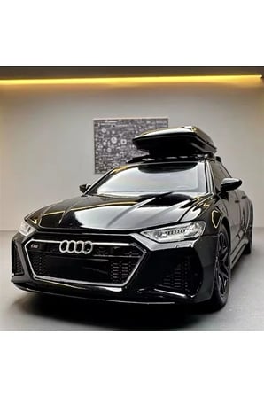Audi Rs6 Araba Station Wagon 1:24 Diecast Metal Model Araba Audi Rs6 Siyah Koleksiyon Araba