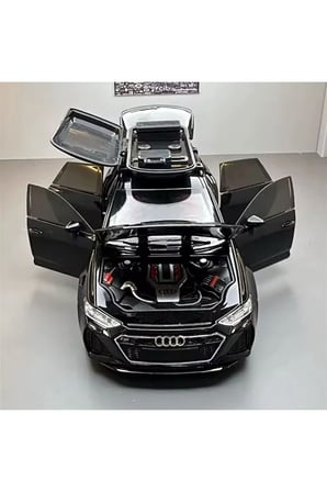 Audi Rs6 Araba Station Wagon 1:24 Diecast Metal Model Araba Audi Rs6 Siyah Koleksiyon Araba