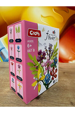 ÇİÇEK YAPI OYUNCAKLARI 1 ADET SÜPRİZ ÇİÇEK ÇIKAR HEDİYELİK ÇİÇEK LEGO