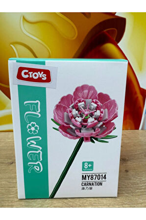 Dekoratif Gül Çiçek Karanfil Yapı Oyuncakları 100 Parça Çiçek Lego Benzeri Yapı Oyuncakları