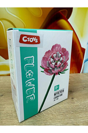 Dekoratif Gül Çiçek Karanfil Yapı Oyuncakları 100 Parça Çiçek Lego Benzeri Yapı Oyuncakları