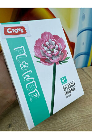 Dekoratif Gül Çiçek Karanfil Yapı Oyuncakları 100 Parça Çiçek Lego Benzeri Yapı Oyuncakları