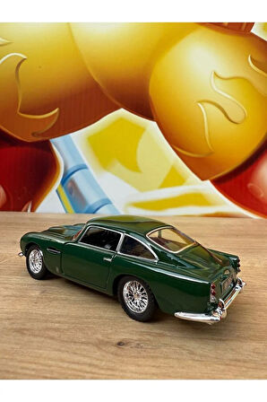 1963 Aston Martin DB5 Diecast Model Araba Kapıları Açılır Çekbırak Aston Martin Diecast Araba Yeşil