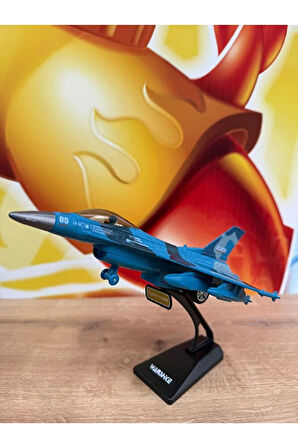 F16 Savaş Uçağı Sesli Işıklı Metal Jarjlı (Buhar Atar) Metal F16 Uçak Standlı Hediyelik Araçlar