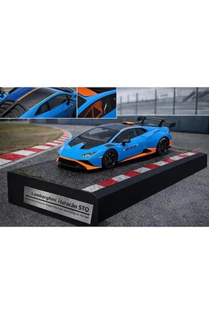 Lamborghini Huracan STO Diecast Model Araba Açılan Kapılar Mavi 1:32 Lamborghini STO Model Araba