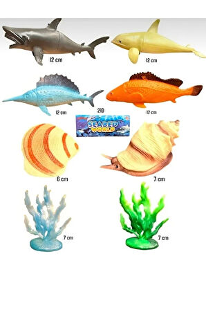 8 Parça Deniz Okyanus Hayvanları Seti Büyük Boy Eğitici Set Oyuncak Okyanus Hayvanları Set