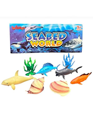8 Parça Deniz Okyanus Hayvanları Seti Büyük Boy Eğitici Set Oyuncak Okyanus Hayvanları Set