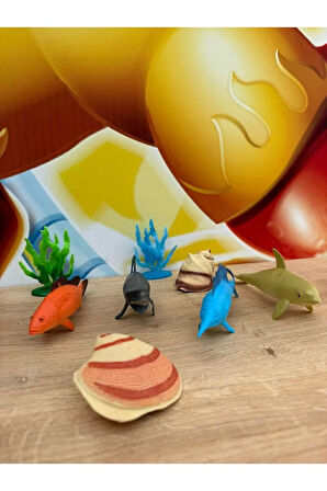 8 Parça Deniz Okyanus Hayvanları Seti Büyük Boy Eğitici Set Oyuncak Okyanus Hayvanları Set