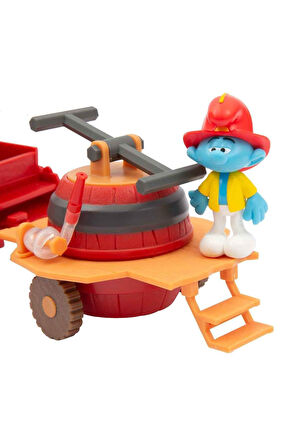 Şirinler İtfaiye Aracı PUF26000 Şirinler Oyuncak Figür Ve Aracı Şirinler İtfaiyeci Şirin Ve Arabası