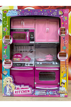 Oyuncak Aksesuarlı Fırın ve Bulaşık Makinesi 2'li Oyun Seti My Happy Kitchen Mutfak Setleri Evcilik
