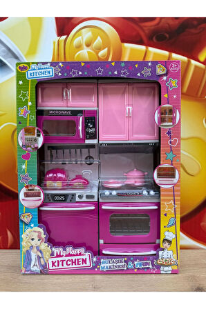 Oyuncak Aksesuarlı Fırın ve Bulaşık Makinesi 2'li Oyun Seti My Happy Kitchen Mutfak Setleri Evcilik