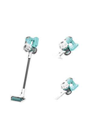 Dikey Elektrik Süpürgesi Yeşil-Gri (3 in1 ) Kapalı Kutu Oyuncak Elektrikli Süpürge Oyuncak Süpürge