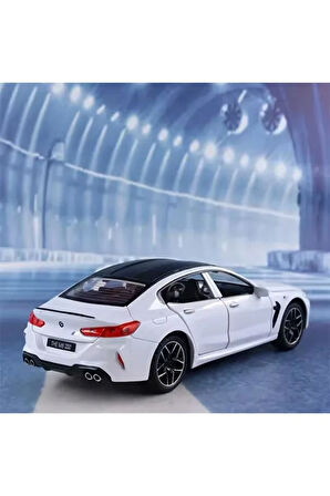 Bmw M8 Diecast Metal 1.24 Ölcek Araba Kapı Bagaj Kaput Açılır Beyaz BMW Spor Araba
