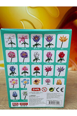 Botanicals Gül Çiçek Yapı Oyuncakları Hediyelik Çiçek Dekoratif Çiçek Yapım Seti Legosu 106 Parça