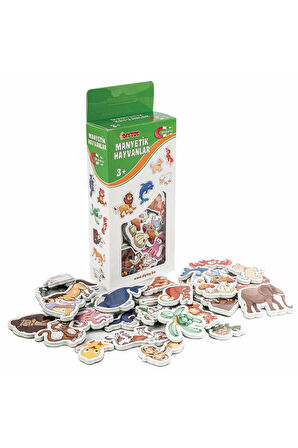 Oyuncak Manyetik Mıknatıslı 30 Parça Hayvanlar ve 26 Parça Sebze Meyveler Eğitici Set Magnet set
