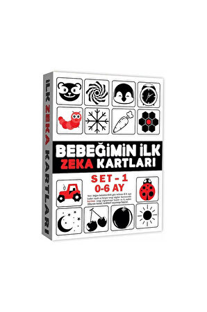 Eğitici Bebeğimin İlk Zeka Kartları Set-1 - Bebekler İçin Resimli İlk Aktivite Zeka Kart Seti 0-6 Ay