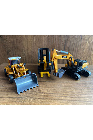 Inşaat Seti Forklift Kepçe Buldozer 3lü Metal Çocuk Mühendisliği Oyuncak METAL İNŞAAT KEPÇE