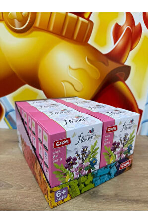 Dekoratif Gül Çiçek Buketi Yapım Seti Legosu Çiçek Lego 500+ Parça 8 KUTU BİRDEN FULL SET