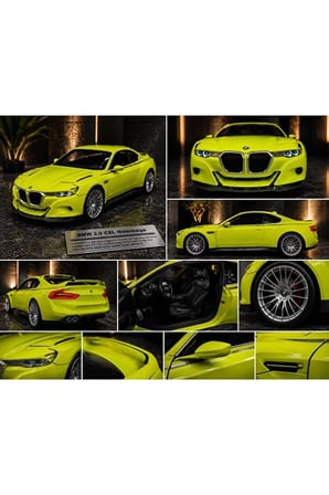 BMW 3.0 CSL Diecast Model Araba 1:24 Ölçek BMW 3.0 CSL Yeşil Araba