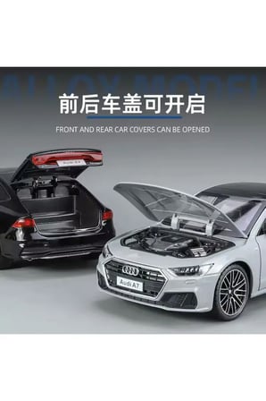 Audi A7 Araba Siyah 1:24 Diecast Metal Model Araba Koleksiyon Araba 21 Cm Oyuncak Araba