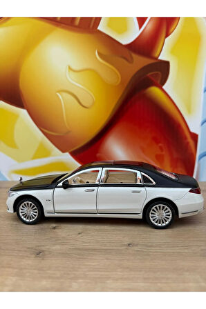 Benz S680 Maybach 1:24 Die Cast Metal Araba Makam Arabası Işıklı Sesli Kapılar Kaput Bagaj Açılır