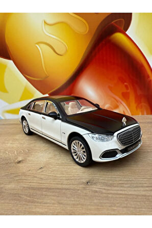 Benz S680 Maybach 1:24 Die Cast Metal Araba Makam Arabası Işıklı Sesli Kapılar Kaput Bagaj Açılır
