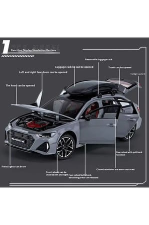 Audi Rs6 Araba Station Wagon 1:24 Diecast Metal Model Araba Koleksiyon Araba Açılan Kapılar PİLSİZ
