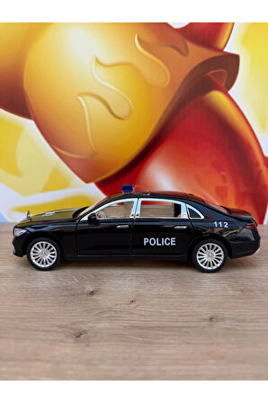 Mercedes Benz Maybach S680 Polis Diecast 1:24 Büyük Boy Metal Araba Işıklı Sesli Kapı Bagaj Açılır